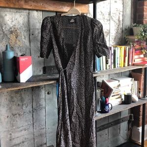 Reformation midi-sleeve wrap dress